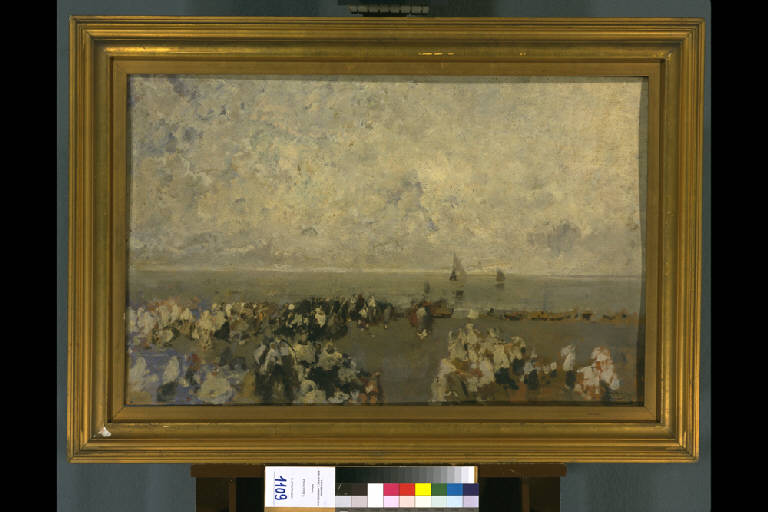 La benedizione del mare, MONACHE AL LIDO (dipinto) di Bianchi Mosè (fine sec. XIX)