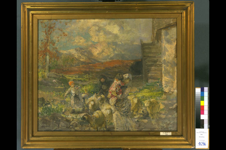 La casa del pastore, SCENA AGRESTE (dipinto) di Bianchi Mosè (fine sec. XIX)