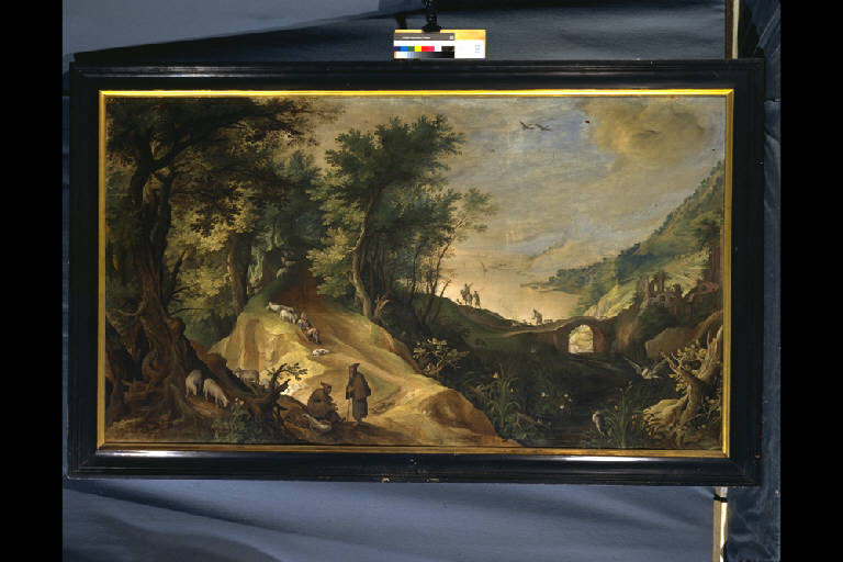 PAESAGGIO CON EREMITI (dipinto) di Bril Paul (sec. XVII)