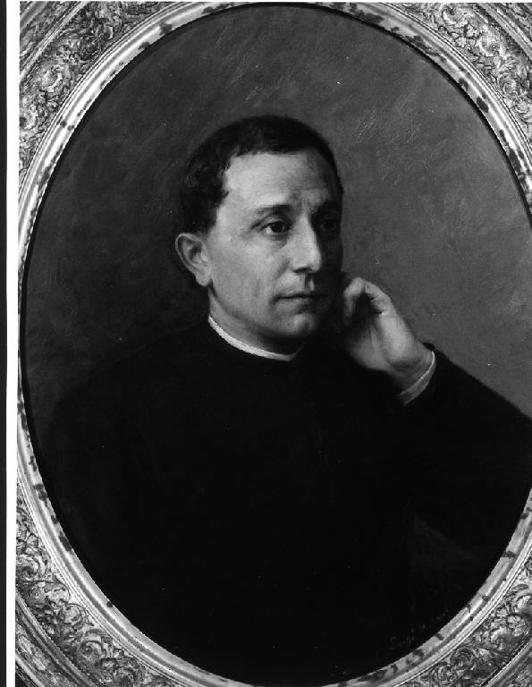Ritratto di Fortunato Villa, dottore del'Ambrosiana, RITRATTO MASCHILE (dipinto) di Morgari Luigi (secc. XIX/ XX)