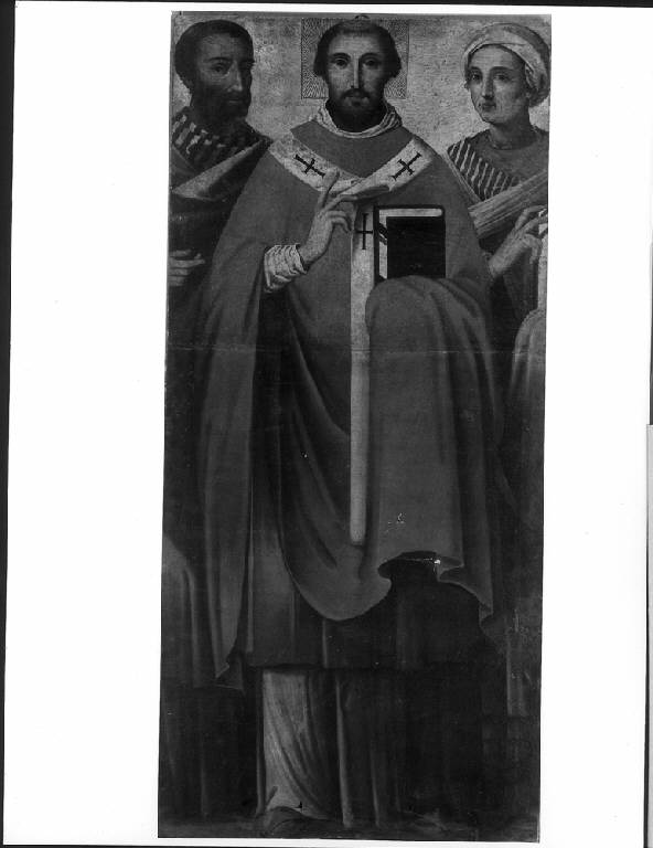 Papa Gregorio I Magno e i suoi genitori, RITRATTO DI PAPA GREGORIO I MAGNO (dipinto) di Franchi Giuseppe (sec. XVI)