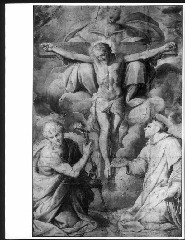 Trinità con Santo Stefano e San Giovanni Battista, TRINITA' CON SANTO STEFANO E SAN GIOVANNI BATTISTA (dipinto) di Procaccini Camillo (inizio sec. XVII)