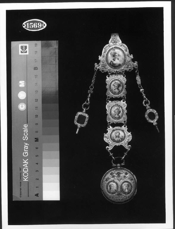 RITRATTI CON MOTIVI DECORATIVI FLOREALI (orologio) - manifattura francese (seconda metà sec. XVIII)