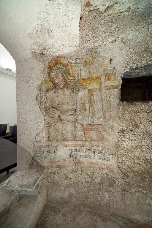 Cristo in pietà (dipinto murale) - ambito lombardo (seconda metà sec. XV)