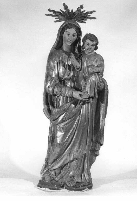 MADONNA CON BAMBINO (statua devozionale) - manifattura lombarda (sec. XVIII)