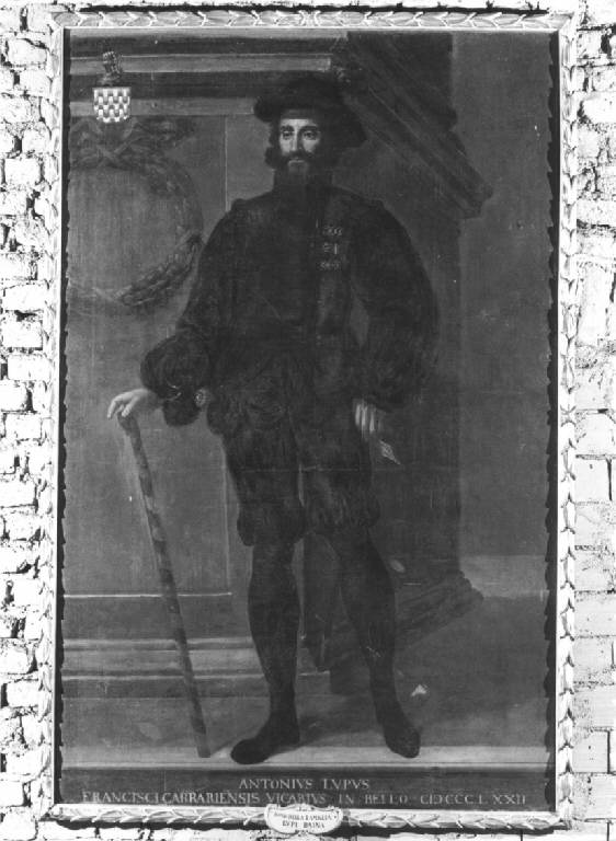 RITRATTO DI ANTONIO LUPI VICARIO NELLA GUERRA DI FRANCESCO DI CARRARA DEL 1372 (dipinto) - ambito lombardo (sec. XVII)