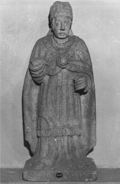 SAN CLAUDIO VESCOVO (statua) - ambito italiano (sec. XIV)