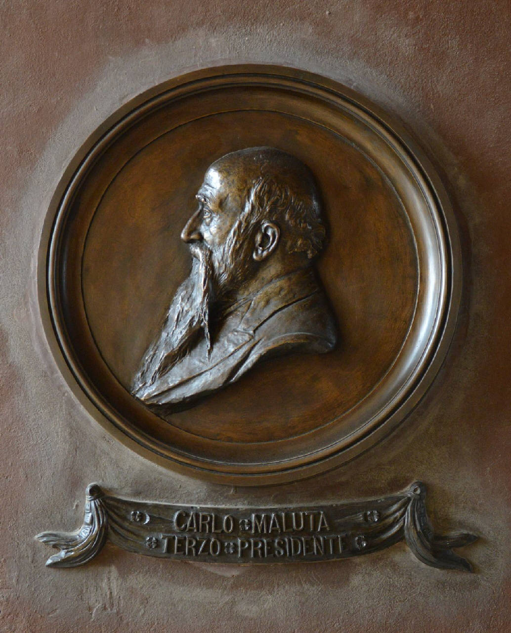 Carlo Maluta terzo Presidente, Risorgimento - Celebrazione di Carlo Maluta (medaglione ornamentale) di Sanavio, Augusto (sec. XIX)