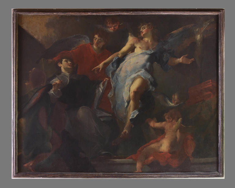 Visione di S. Tommaso d'Aquino, Visione di S. Tommaso d'Aquino (dipinto) di Bazzani, Giuseppe (sec. XVIII)
