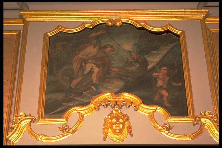 Apollo trafigge Pitone, APOLLO UCCIDE PITONE (dipinto) di Persenda, Michel, Angelo - scuola emiliana (sec. XVIII)