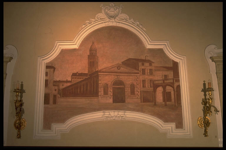 Le Beccerie e la chiesa di San Domenico, ARCHITETTURE (dipinto murale) - ambito mantovano (prima metà|| sec. XX||sec. XVIII)