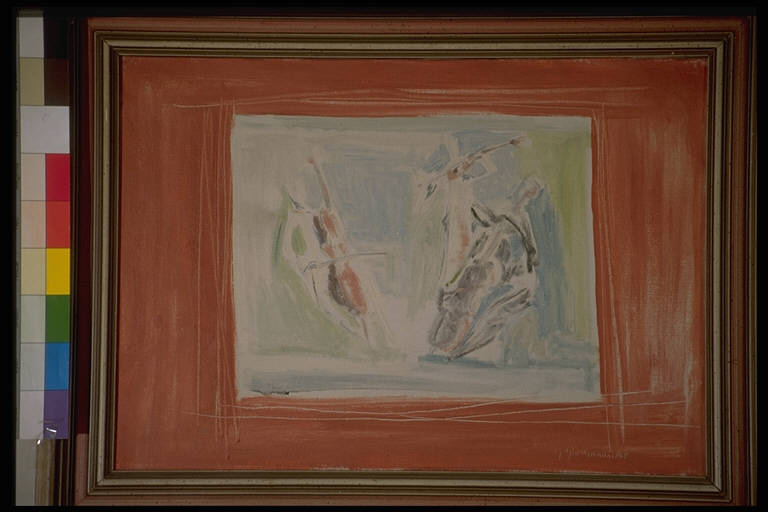 Concerto, MUSICI (dipinto) di Giovannoni, Giannino (terzo quarto sec. XX)