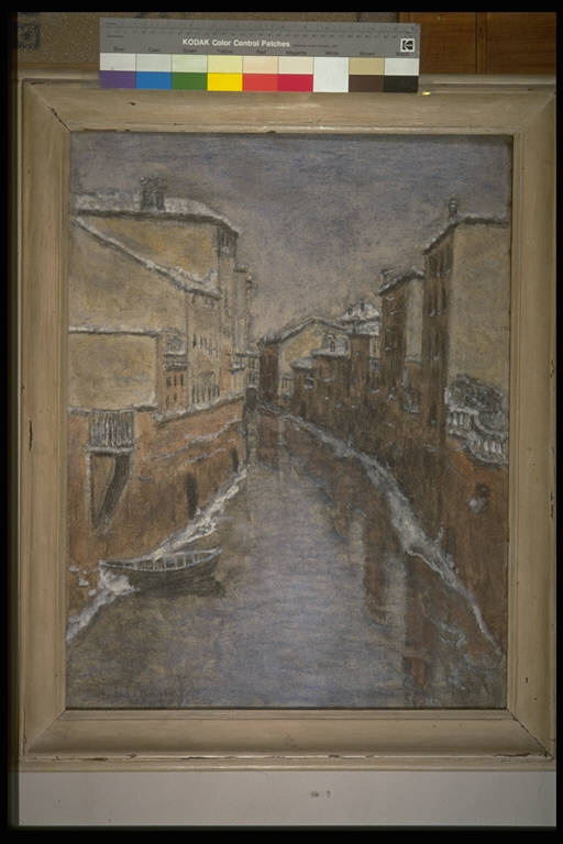 Rio in via Massari a Mantova, ARCHITETTURE (dipinto) di Baldassari, Enrico (metà sec. XX)