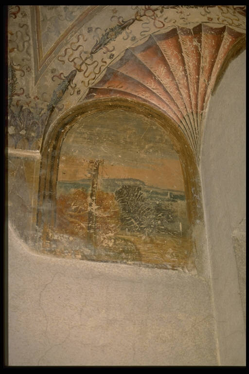 PAESAGGIO CON ALBERI (dipinto murale) - produzione mantovana (sec. XVI)