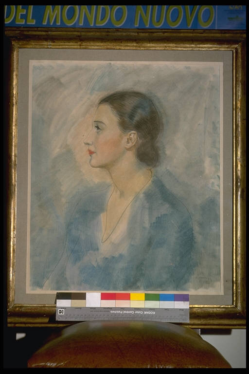Ritratto di signora, RITRATTO FEMMINILE (dipinto) di Lomini, Mario (sec. XX)