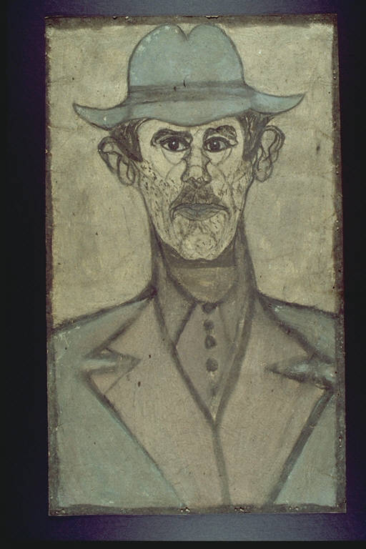 Contadino padano, Figura maschile a mezzobusto, con cappello (disegno) di Ghizzardi, Pietro (terzo quarto sec. XX)