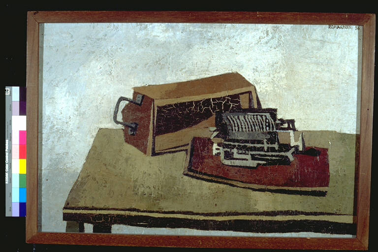 Macchina calcolatrice, Macchina calcolatrice (dipinto) di Romagnoni, Bepi (terzo quarto sec. XX)