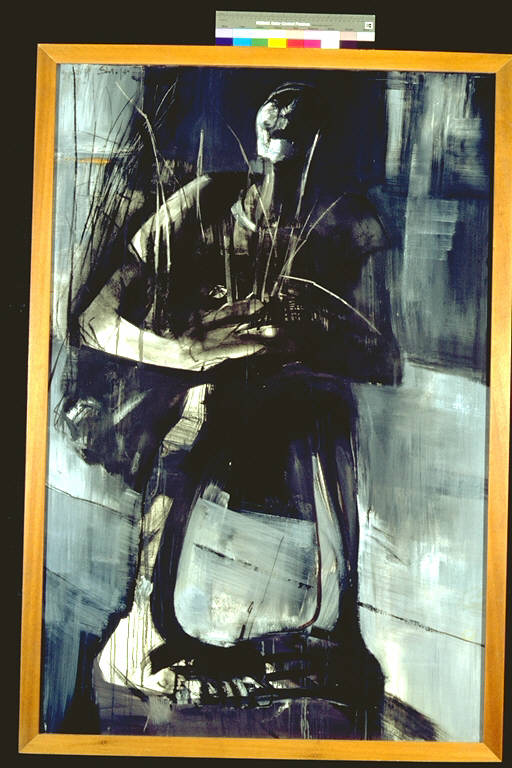 Donna con vinchi, Figura tiene in mano i rami di salice (dipinto) di Marpicati, Iros (terzo quarto sec. XX)