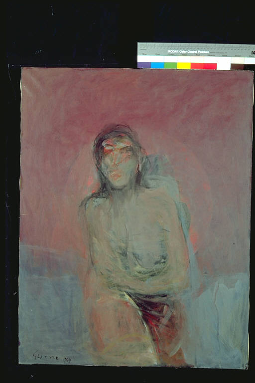 Donna, Figura femminile nuda (dipinto) di Ettorre, Omero (terzo quarto sec. XX)