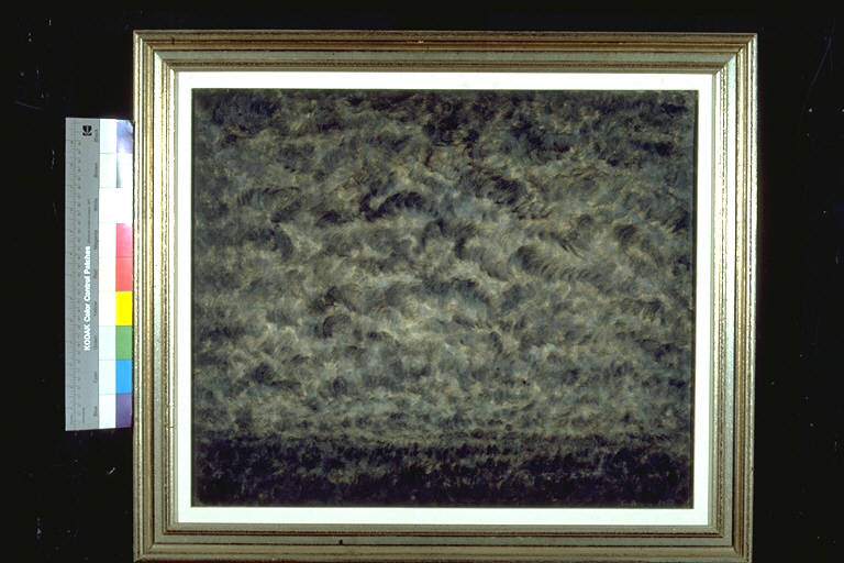 Notturno, Segni densi e mossi a rappresentare un agitato cielo notturno (dipinto) di Bernardelli, Giovanni (ultimo quarto sec. XX)