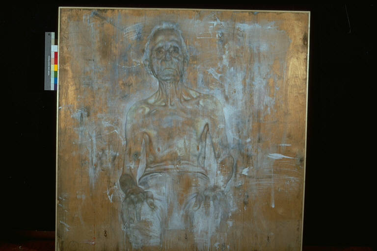 Dino, Ritratto di anziano seduto a torso nudo (dipinto) di Martinelli, Andrea (ultimo quarto sec. XX)