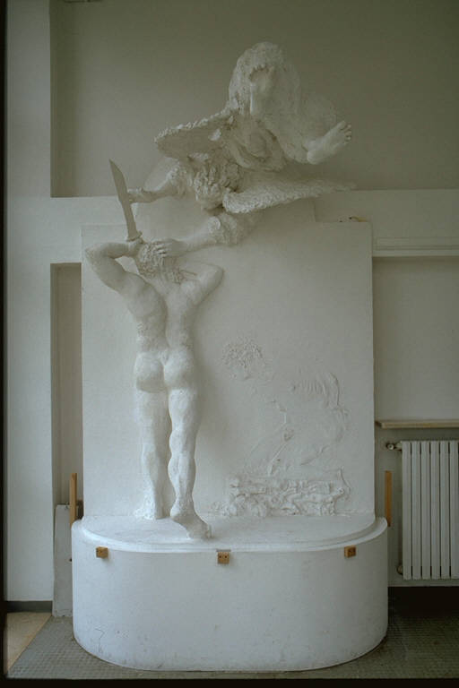 Tema, Sacrificio di Isacco (scultura) di Mazzali, Mauro (ultimo quarto sec. XX)