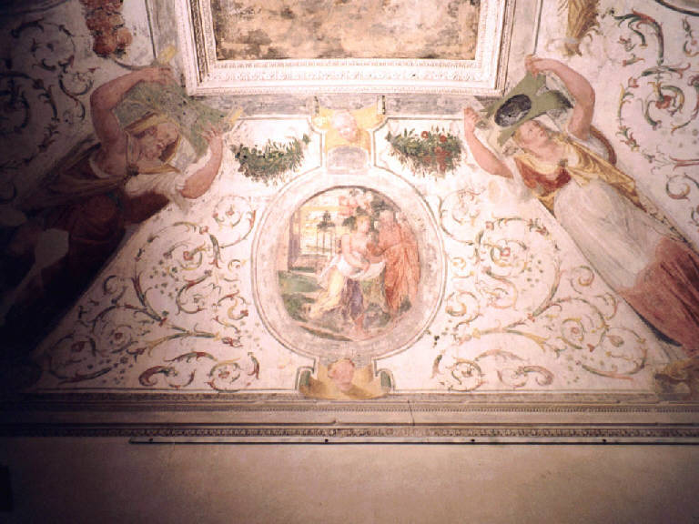 ALLEGORIE DELLE QUATTRO STAGIONI (dipinto murale) di Pesenti Pietro Martire (attr.) (seconda metà sec. XVI)