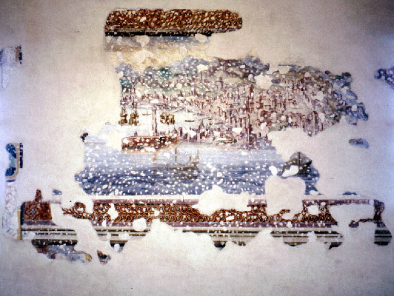 CITTA' DI GENOVA (dipinto murale) di Giovanni da Villa (pittore fiammingo) (attr.) - ambito cremonese (seconda metà sec. XVI)
