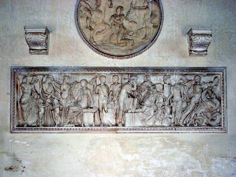 Storia di Medea, Amazzonomachia (decorazione plastica) di Dalmaschio Luigi; Pellegrini Giovanni (attr.; attr.) (fine sec. XVIII)