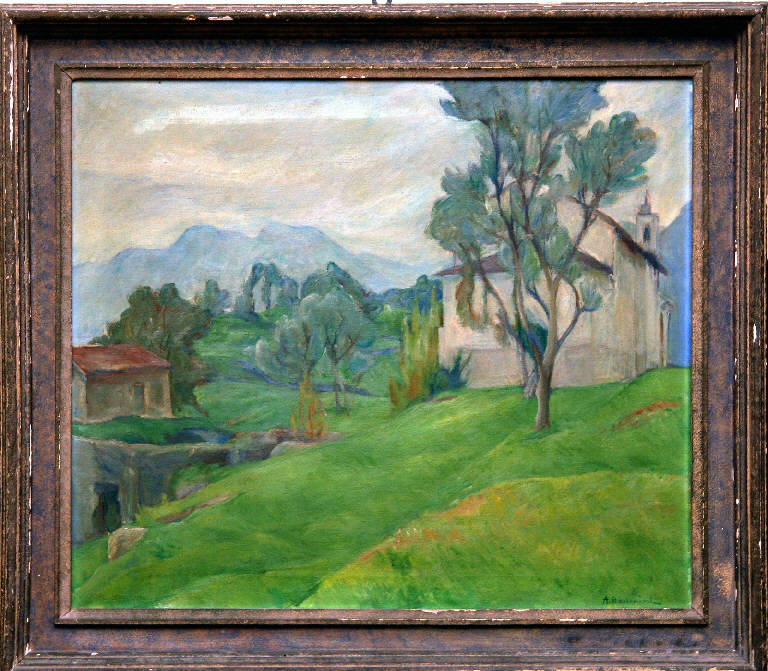 Paesaggio rurale (dipinto) di Beolchini Alfredo - ambito lombardo (sec. XX)