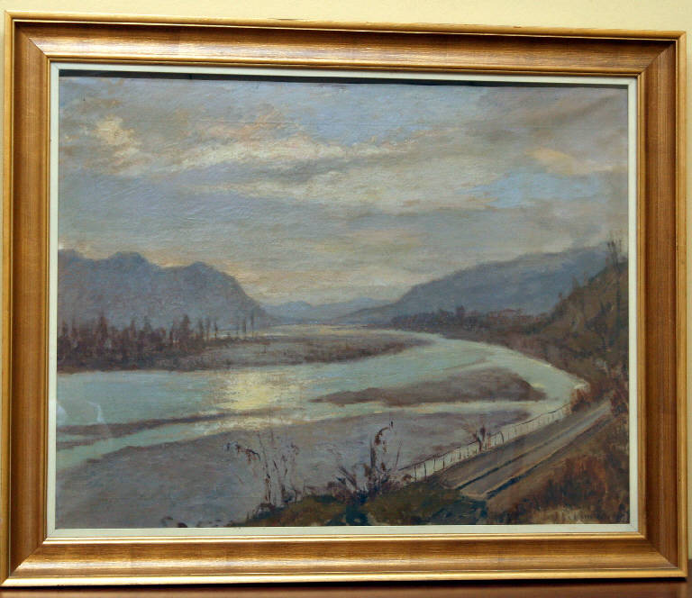 Paesaggio fluviale (dipinto) di Zago Luigi - ambito lombardo (secondo quarto sec. XX)