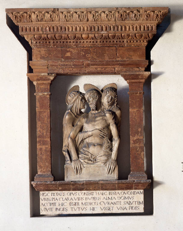 Pietà Mantegazza, Cristo in pietà (rilievo) di Mantegazza, Antonio (attribuito) - ambito lombardo (terzo quarto sec. XV)