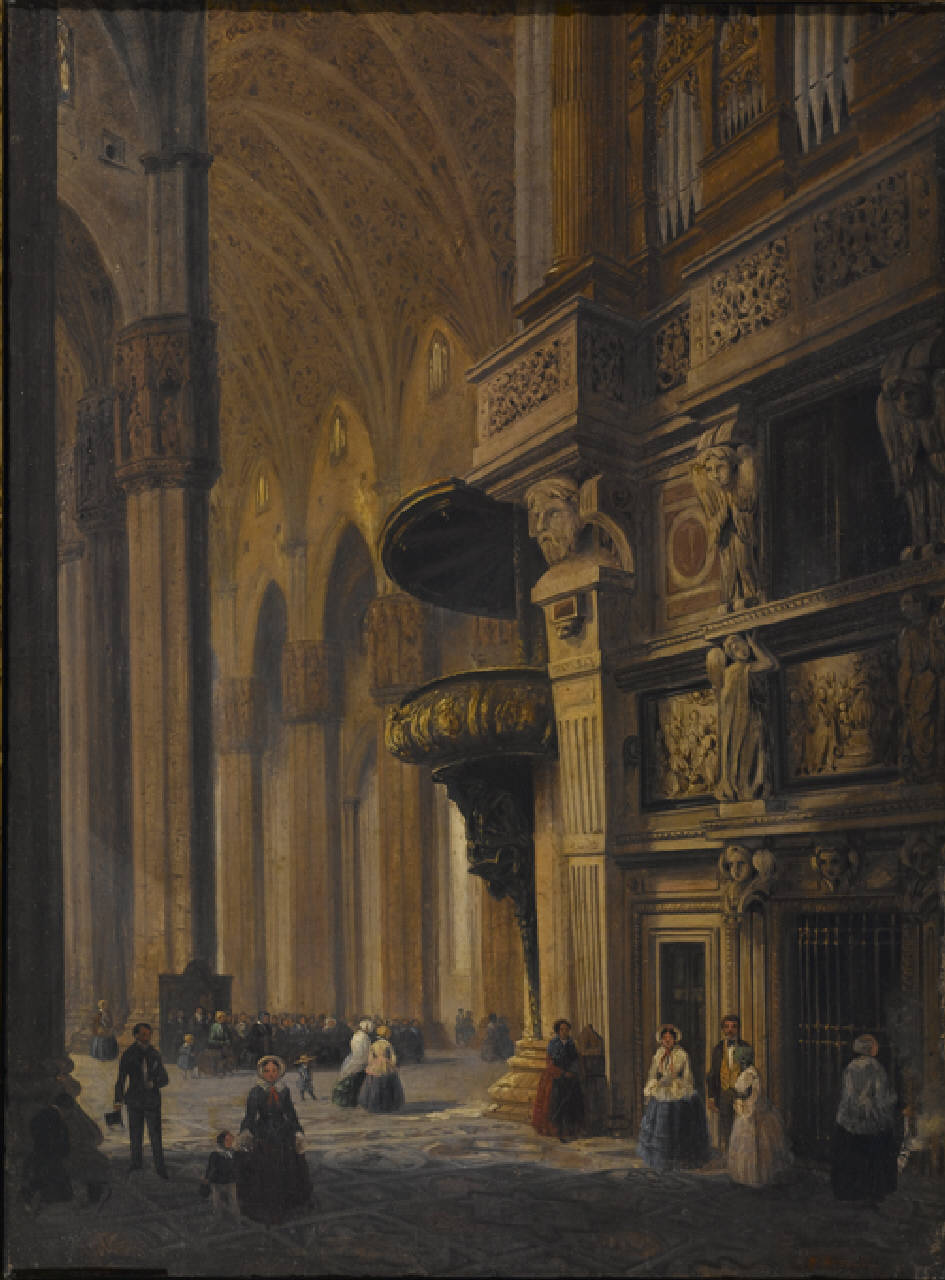 Interno del Duomo di Milano, Interno del Duomo di Milano (dipinto) di Bossoli Francesco (sec. XIX)