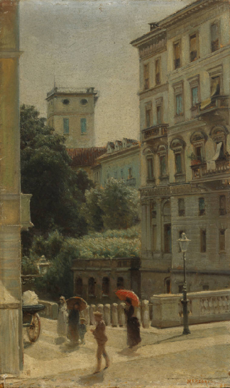 Il Naviglio di via Senato, Il Naviglio di via Senato a Milano (dipinto) di Marzorati P. (seconda metà sec. XIX)