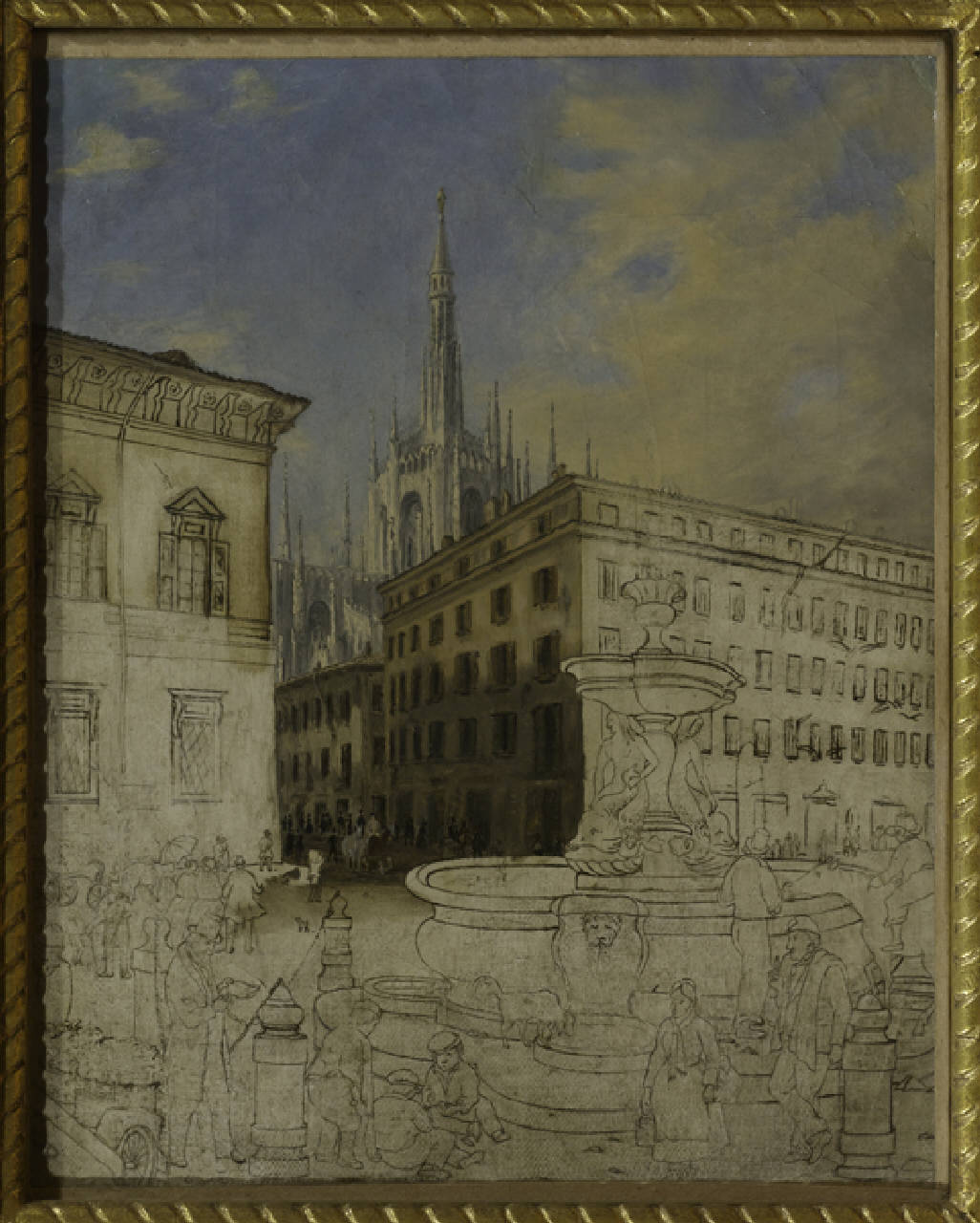 Piazza Fontana, Piazza Fontana a Milano (dipinto) di Anonimo (sec. XIX)