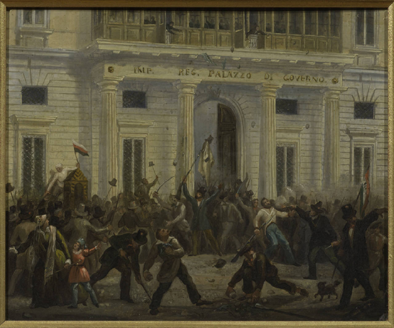 Assalto al Palazzo del Governo, Episodio delle Cinque Giornate di Milano, assalto al Palazzo del Governo austriaco (dipinto) di Anonimo (sec. XIX)