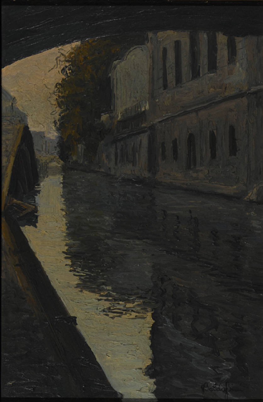 Il Naviglio di San Marco, Il Naviglio di San Marco a Milano (dipinto) di Baldassini Guglielmo (primo quarto sec. XX)