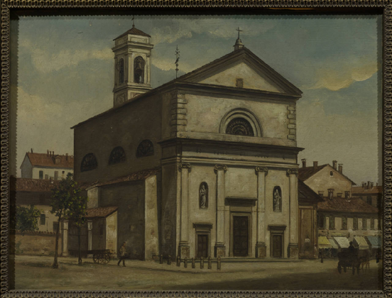 San Pietro in Sala, La chiesa di San Pietro in Sala a Milano prima della demolizione del 1910 (dipinto) di Anonimo sec. XX (sec. XX)