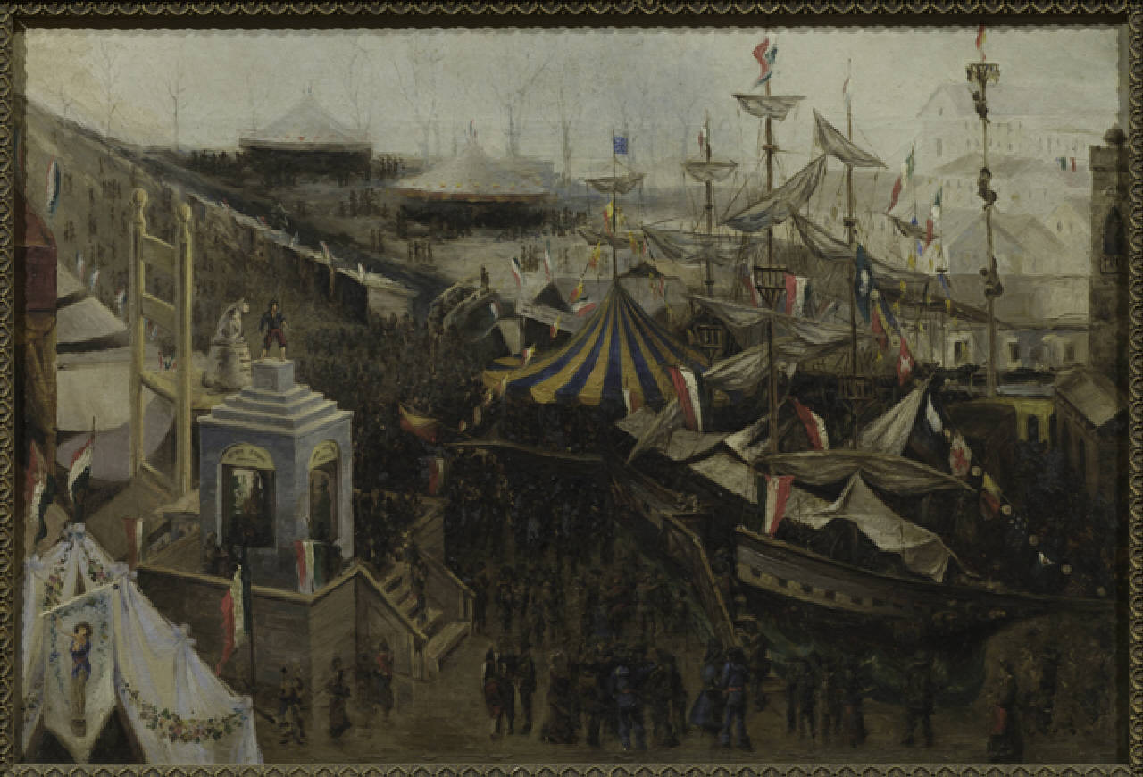 La fiera di Porta Genova, La fiera di Porta Genova a Milano a fine Ottocento (dipinto) di Anonimo (sec. XIX)