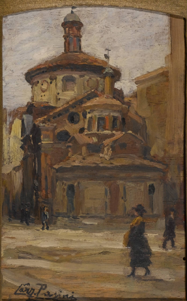 Abside di San Satiro, Abside di San Satiro a Milano prima del 1889 (dipinto) di Pasini Lazzaro (sec. XIX)