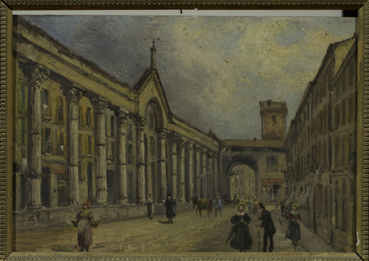 Le colonne di San Lorenzo nel 1847 in Milano, Le colonne di San Lorenzo a Milano nel 1847 (dipinto) di Anonimo (sec. XIX)