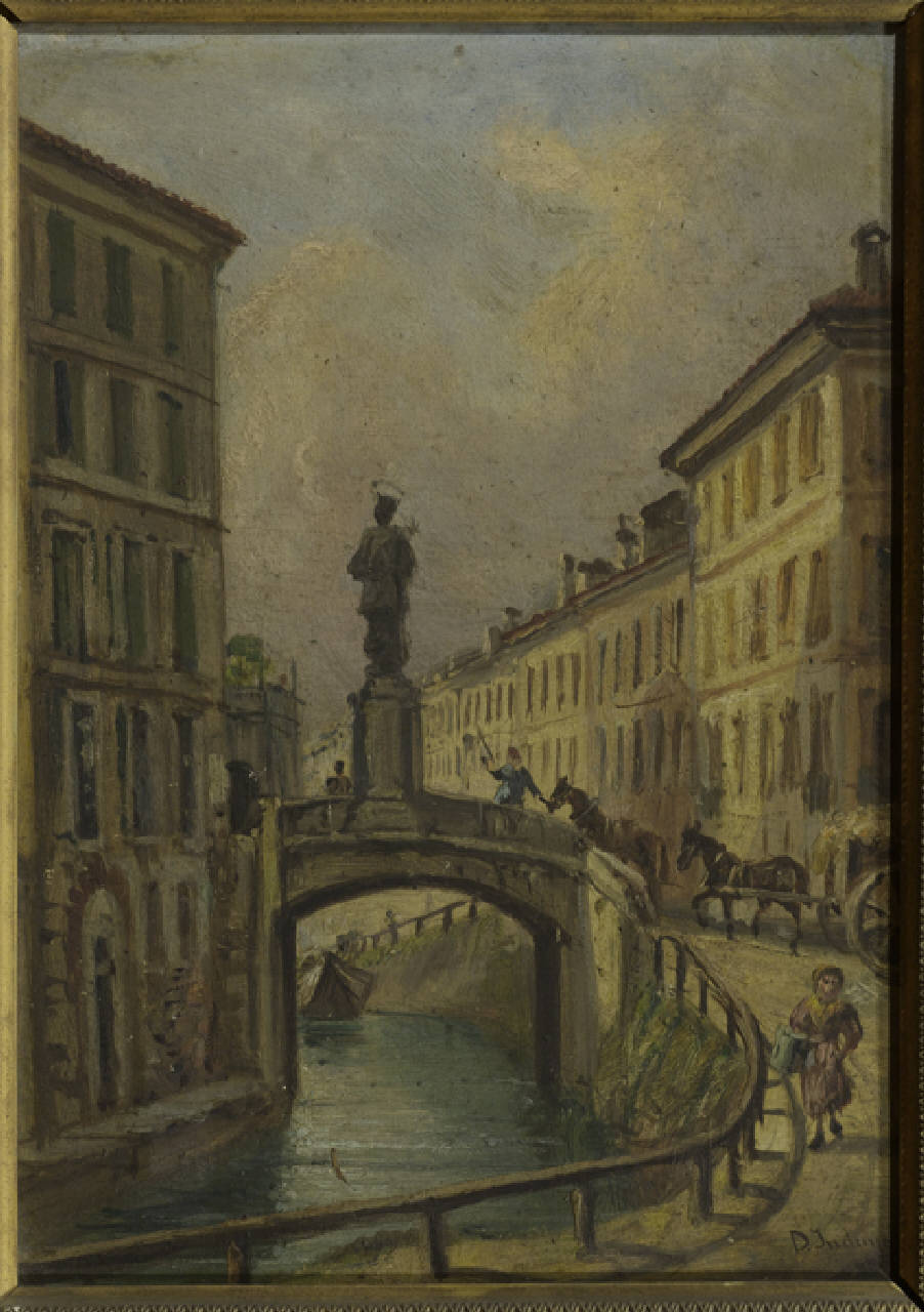 Il ponte di Porta Romana a Milano 1845, Il ponte di Porta Romana a Milano nel 1845 (dipinto) di Anonimo (sec. XIX)
