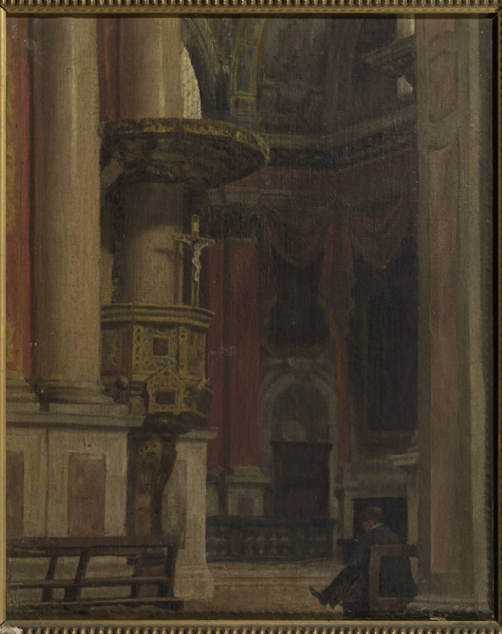 Interno di S.Alessandro, Interno della chiesa di S.Alessandro a Milano (dipinto) di Anonimo (seconda metà sec. XIX)