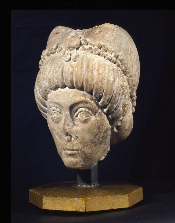 Testa di Teodora, ritratto femminile (testa) - ambito bizantino (sec. VI)