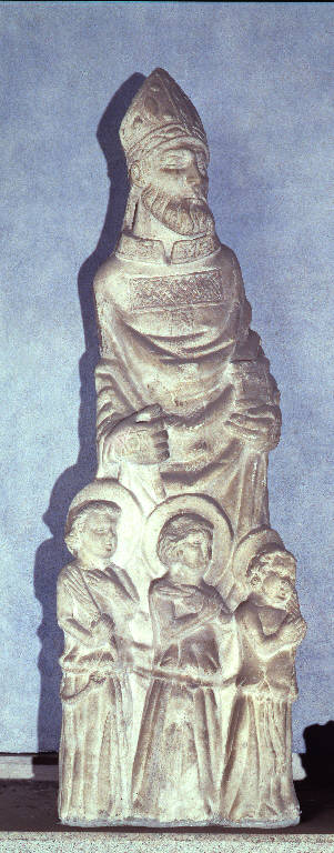 Madonna col Bambino, San Babila, Sant'Ambrogio, San Benedetto, San Dionigi (tabernacolo) di Giovanni di Balduccio (bottega) (metà sec. XIV)