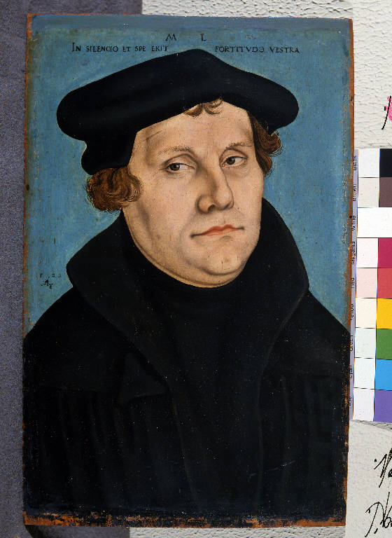 Ritratto di Martin Lutero, Ritratto maschile (dipinto) di Cranach, Luca il Vecchio (bottega) (sec. XVI)