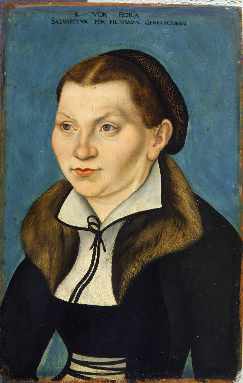 Ritratto di Katharina Von Bora, ritratto femminile (dipinto) di Cranach, Luca il Vecchio (bottega) (sec. XVI)