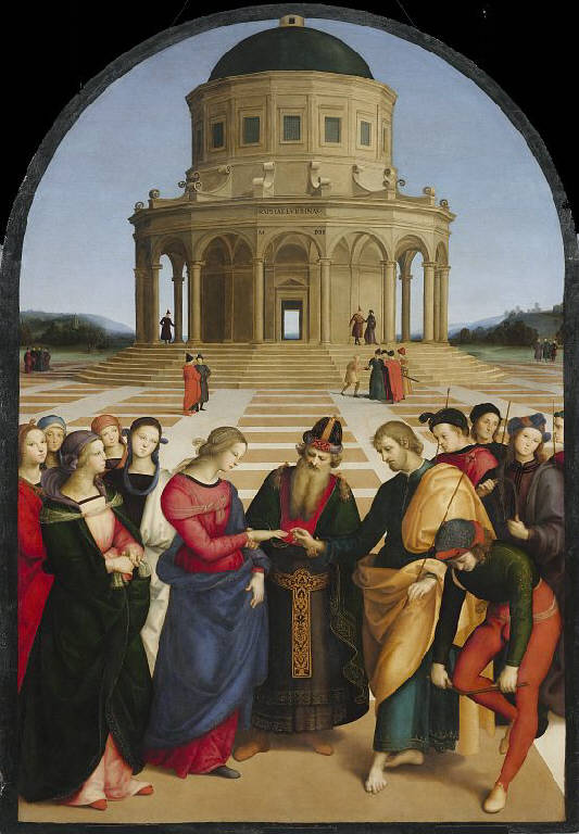 Lo sposalizio della Vergine, Sposalizio di Maria Vergine (pala d'altare) di Sanzio, Raffaello (inizio sec. XVI)