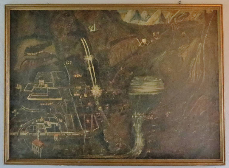 Veduta di Piuro dopo la frana, Veduta di Piuro dopo la frana del 1618 (dipinto) - ambito lombardo (sec. XVII)