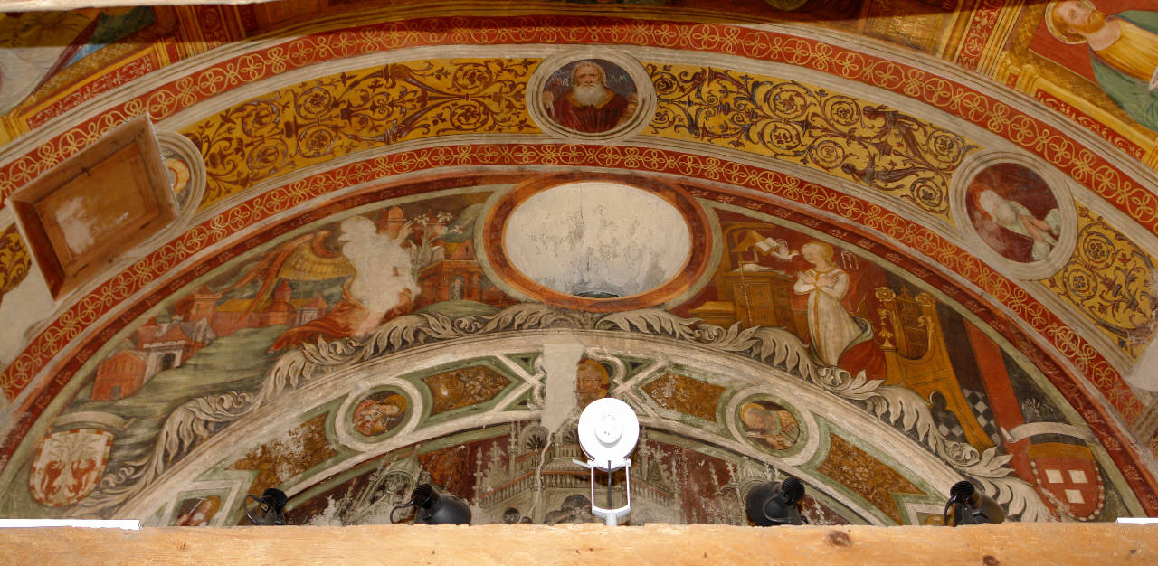 Annunciazione (dipinto murale) di Sermondi, Luigi; Giovannino da Sondalo (attribuito; cerchia) - ambito lombardo (ultimo quarto sec. XV)